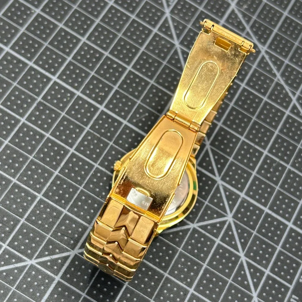 Precision by Gruen Gold Tone Quartz Watch Date Window Japan Movt‎ Tested